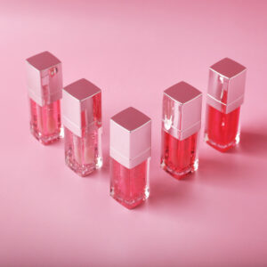 Luxe Silver Plated Square Tube Hydrating Lip Oil – Private Label Fruity Plumping Lip Gloss Wholesale