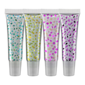 custom glitter shapes clear squeeze tube lip gloss – private label y2k aesthetic lip oil