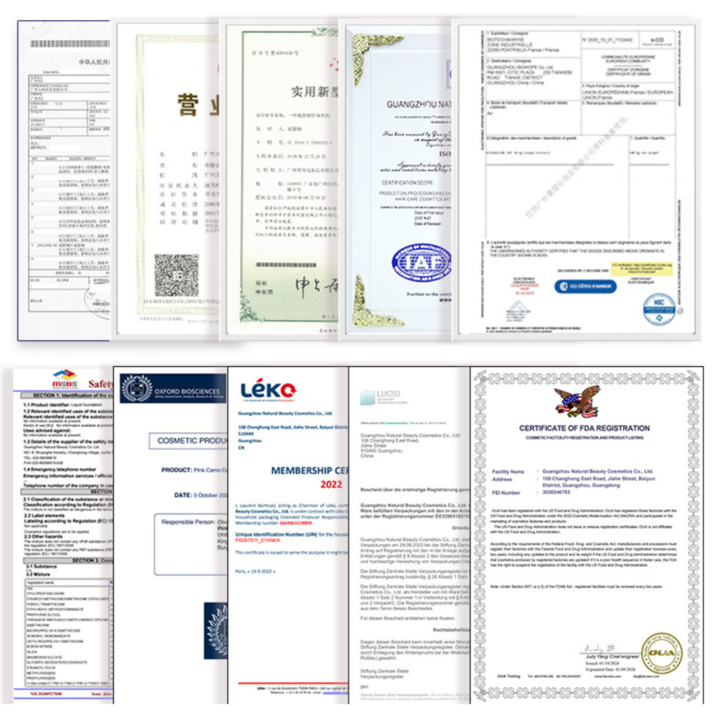 oem beauty certificate