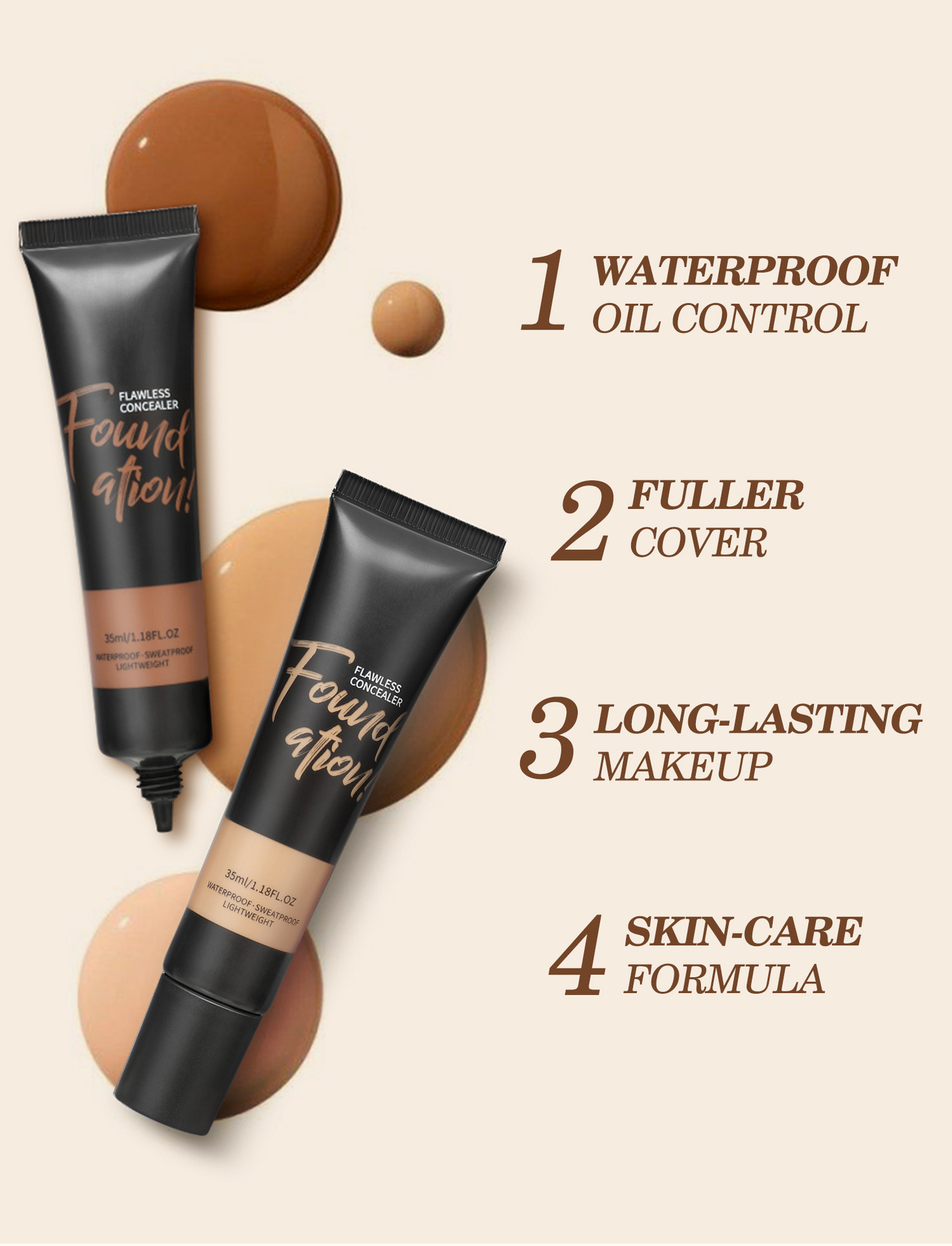 private label full coverage liquid foundation – custom logo waterproof oil control concealer bb cream wholesale (50 shades) private label full coverage liquid foundation – custom logo waterproof oil control concealer bb cream wholesale (50 shades)